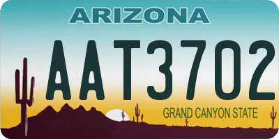 AZ license plate AAT3702