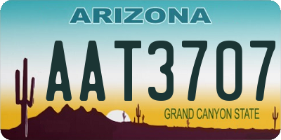 AZ license plate AAT3707