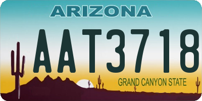 AZ license plate AAT3718