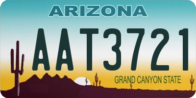 AZ license plate AAT3721