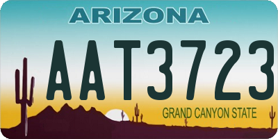 AZ license plate AAT3723