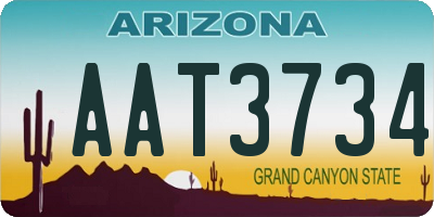 AZ license plate AAT3734