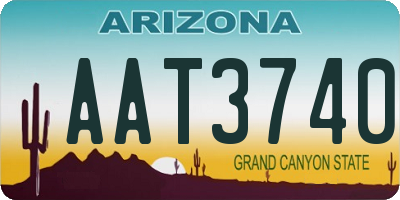 AZ license plate AAT3740