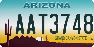 AZ license plate AAT3748