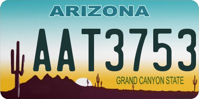 AZ license plate AAT3753