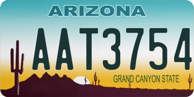 AZ license plate AAT3754