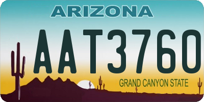 AZ license plate AAT3760