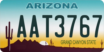 AZ license plate AAT3767
