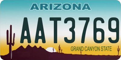 AZ license plate AAT3769