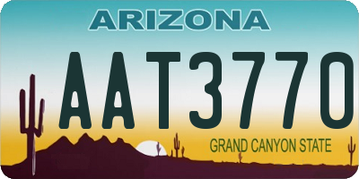AZ license plate AAT3770