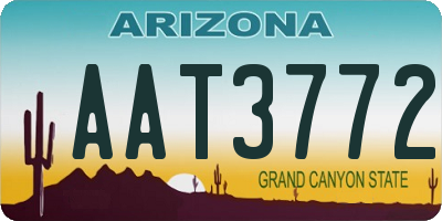 AZ license plate AAT3772