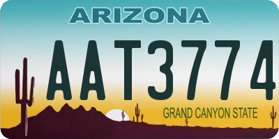 AZ license plate AAT3774