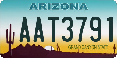 AZ license plate AAT3791