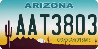 AZ license plate AAT3803