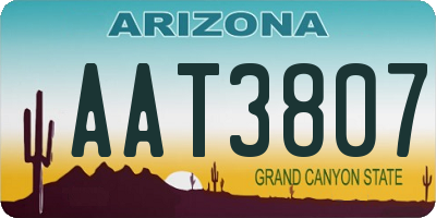 AZ license plate AAT3807