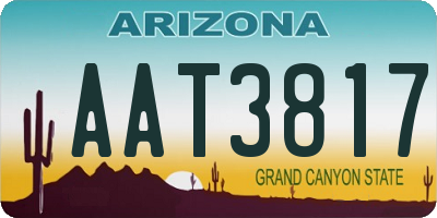 AZ license plate AAT3817