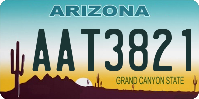 AZ license plate AAT3821