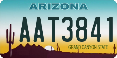 AZ license plate AAT3841