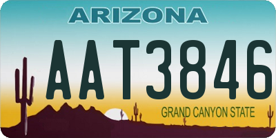 AZ license plate AAT3846