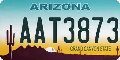 AZ license plate AAT3873