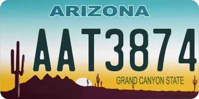 AZ license plate AAT3874