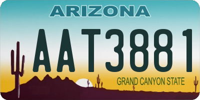 AZ license plate AAT3881