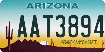 AZ license plate AAT3894