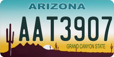 AZ license plate AAT3907