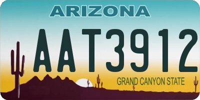 AZ license plate AAT3912