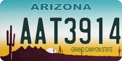 AZ license plate AAT3914