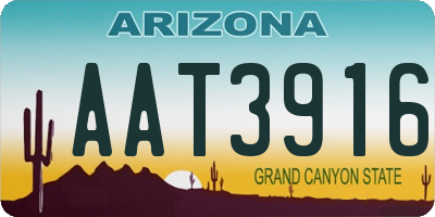 AZ license plate AAT3916