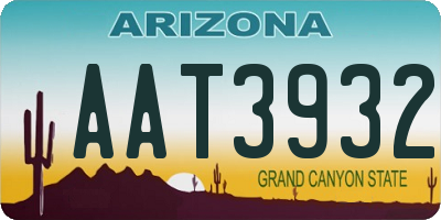 AZ license plate AAT3932