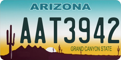 AZ license plate AAT3942