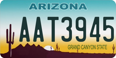 AZ license plate AAT3945
