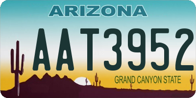 AZ license plate AAT3952