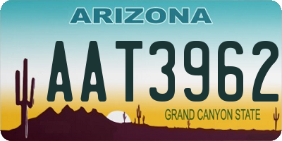 AZ license plate AAT3962