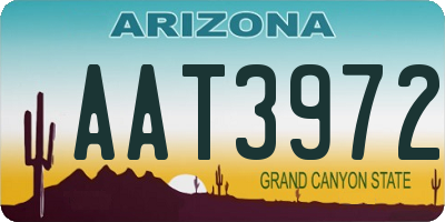 AZ license plate AAT3972