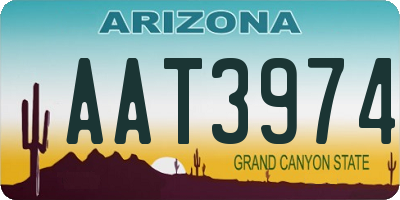 AZ license plate AAT3974