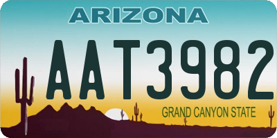 AZ license plate AAT3982