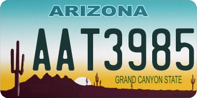 AZ license plate AAT3985