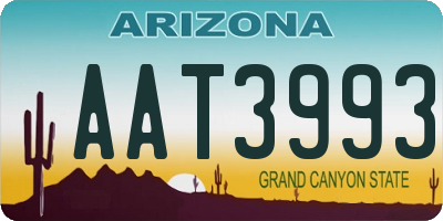AZ license plate AAT3993
