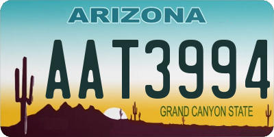 AZ license plate AAT3994