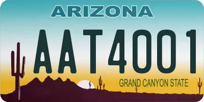 AZ license plate AAT4001