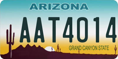 AZ license plate AAT4014