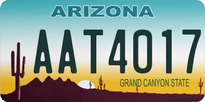AZ license plate AAT4017