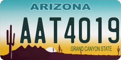 AZ license plate AAT4019