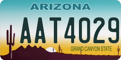 AZ license plate AAT4029