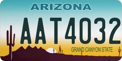 AZ license plate AAT4032