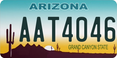 AZ license plate AAT4046