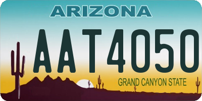 AZ license plate AAT4050